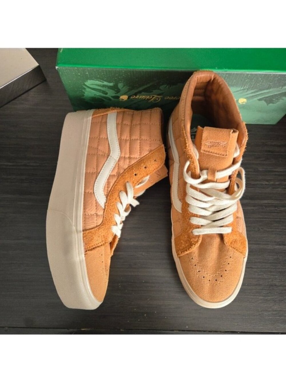 Vans Sk8 Hi Reissue JFG Platform Men 10 Women 11.5 Quilted Orange White 062026 - Picture 5 of 11